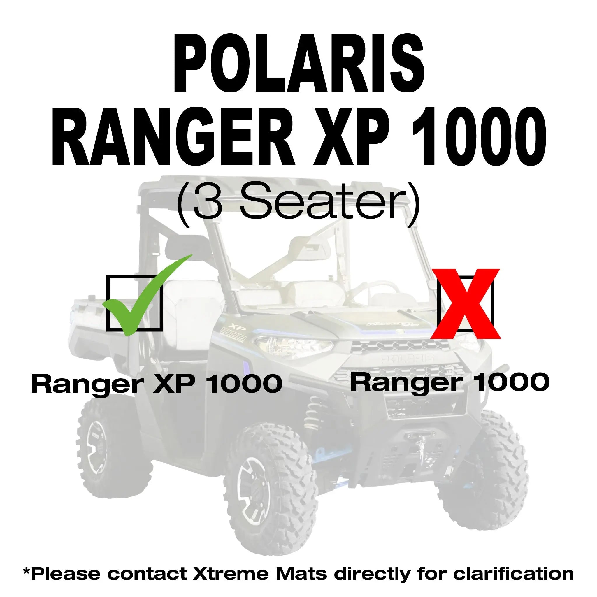 SMARTLINER Custom Fit Rugged Rubber Floor Liners For 2018-2024 Polaris Ranger XP 1000 ( 3 Passenger Models)