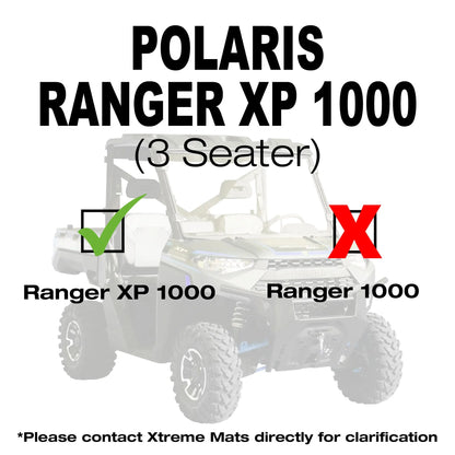 SMARTLINER Custom Fit Rugged Rubber Floor Liners For 2018-2024 Polaris Ranger XP 1000 ( 3 Passenger Models)