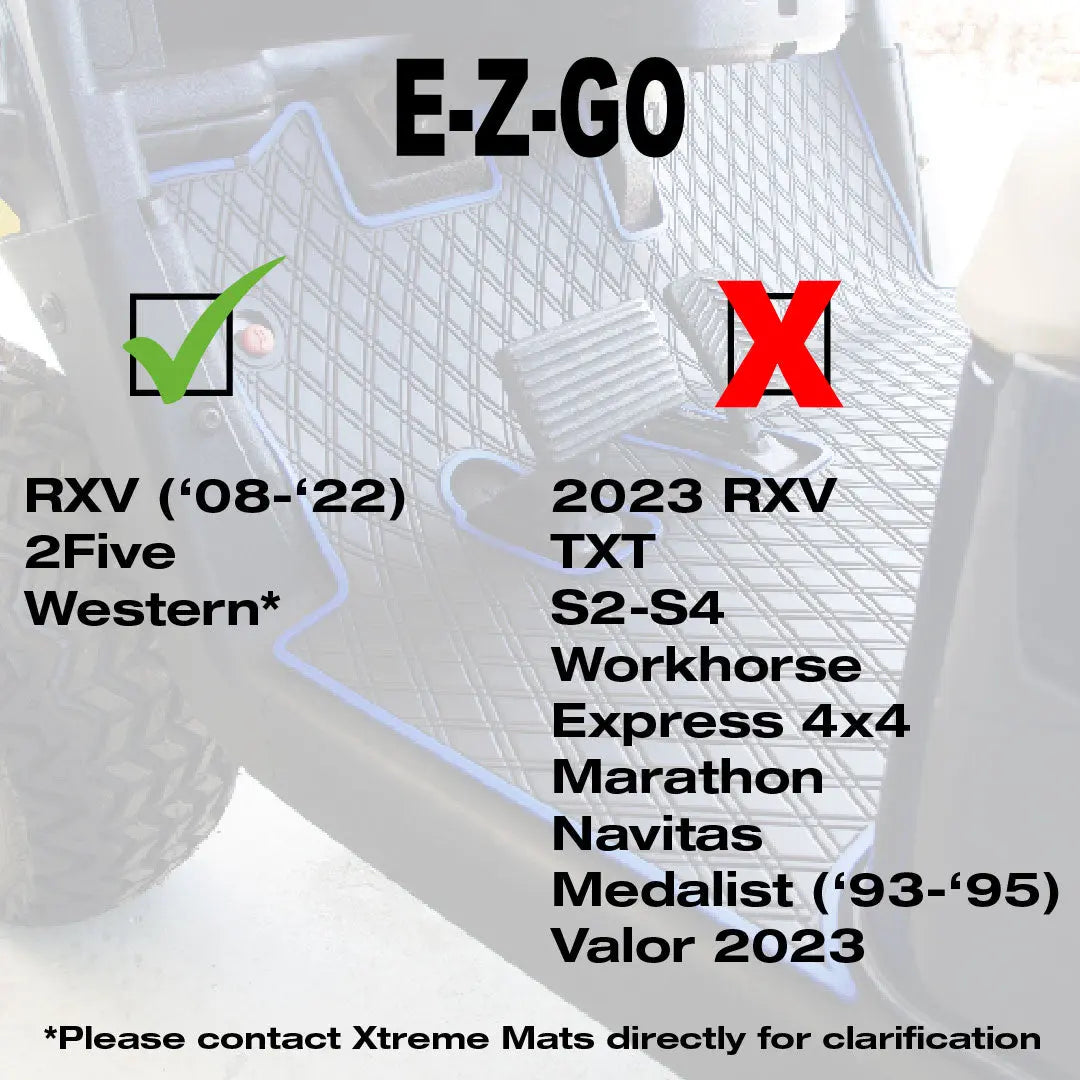 E-Z-GO Golf Car Floor Mats | Fits all RVX Trims | Xtreme Mats