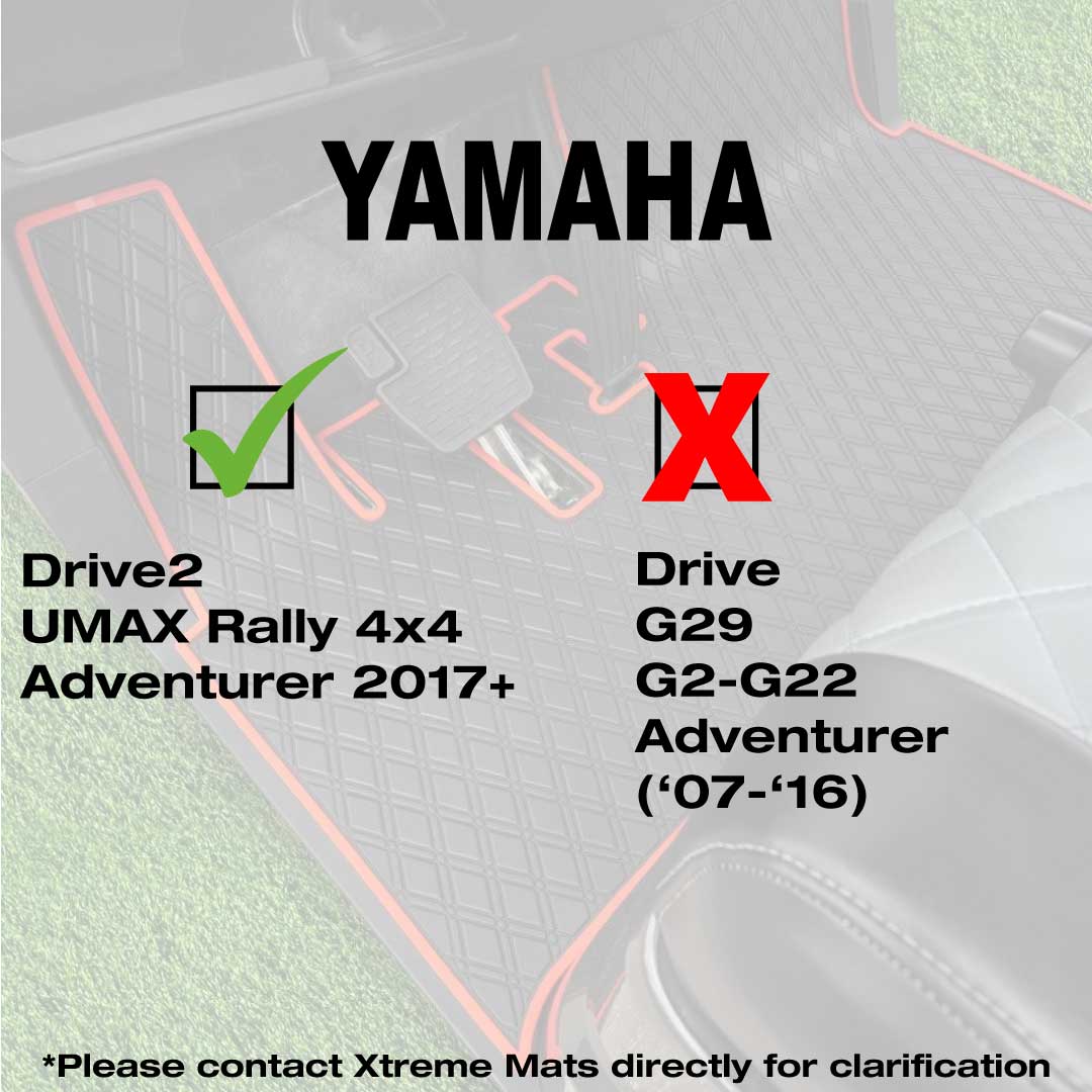 Red trim Yamaha Drive2 Floor Mat - Fits Drive2 QuieTech EFI (2017+) / UMAX Rally #trim-color_red-trim