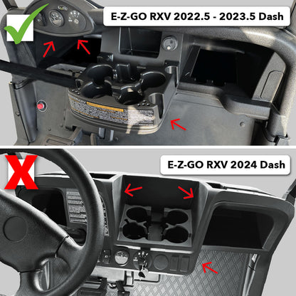 Red trim- E-Z-GO RXV Dash Mat - Fits RXV Trims (2009 - 2022) - PRO Series 