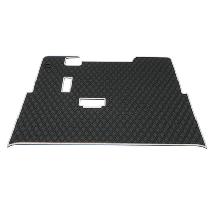 E-Z-GO golf cart floor mat black diamond design with grey trim full coverage- E-Z-GO TXT Floor Mats - Fits All TXT Trims (1996+)/S2 (2020 & earlier) / Workhorse/Express S4 (2020 & earlier)/Valor (2022 & earlier)/Medalist 1993-1995/Cushman/TXT Style Navitas Frame 