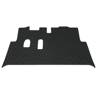 All Black - E-Z-GO golf cart floor mat black diamond design with red trim full coverage 