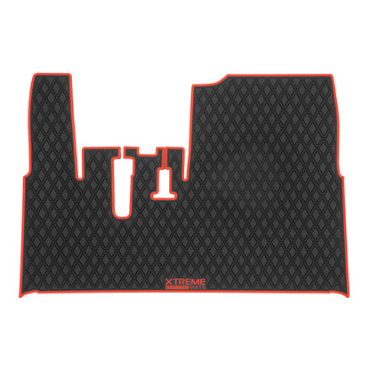 yamaha golf cart floor mat black diamond design with red trim coverage-Yamaha Drive Floor Mat - Fits Drive / G29 / Adventurer Models (2007-2016) 