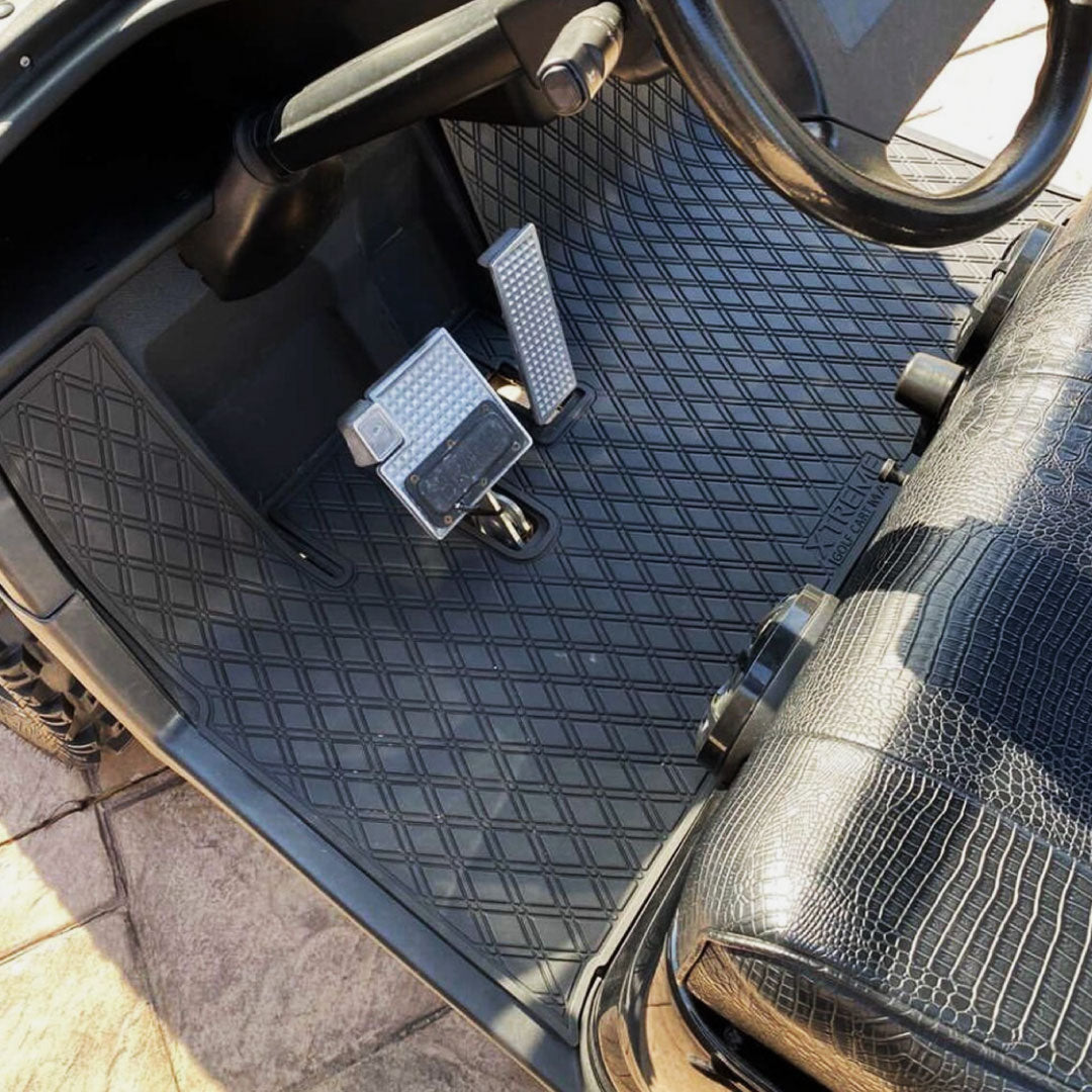 yamaha golf cart floor mat black diamond design all black coverage- Yamaha Drive Floor Mat - Fits Drive / G29 / Adventurer Models (2007-2016) 