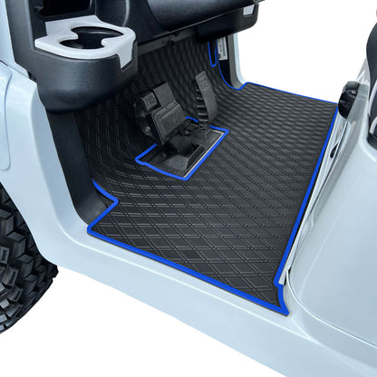 black and blue golf cart floor mat- Club Car Floor Mat - Fits Precedent (2004-2023) / Onward & Tempo (2017-2024) / Villager & V4L (2019-2023) 