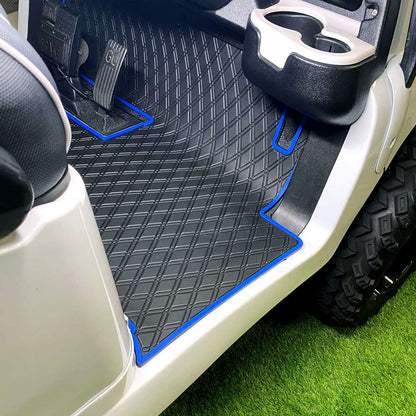 black and blue golf cart floor mat- Club Car Floor Mat - Fits Precedent (2004-2023) / Onward & Tempo (2017-2024) / Villager & V4L (2019-2023) 