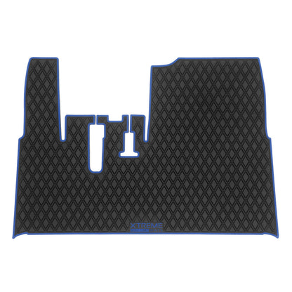 yamaha golf cart floor mat black diamond design blue trim coverage- Yamaha Drive Floor Mat - Fits Drive / G29 / Adventurer Models (2007-2016) 