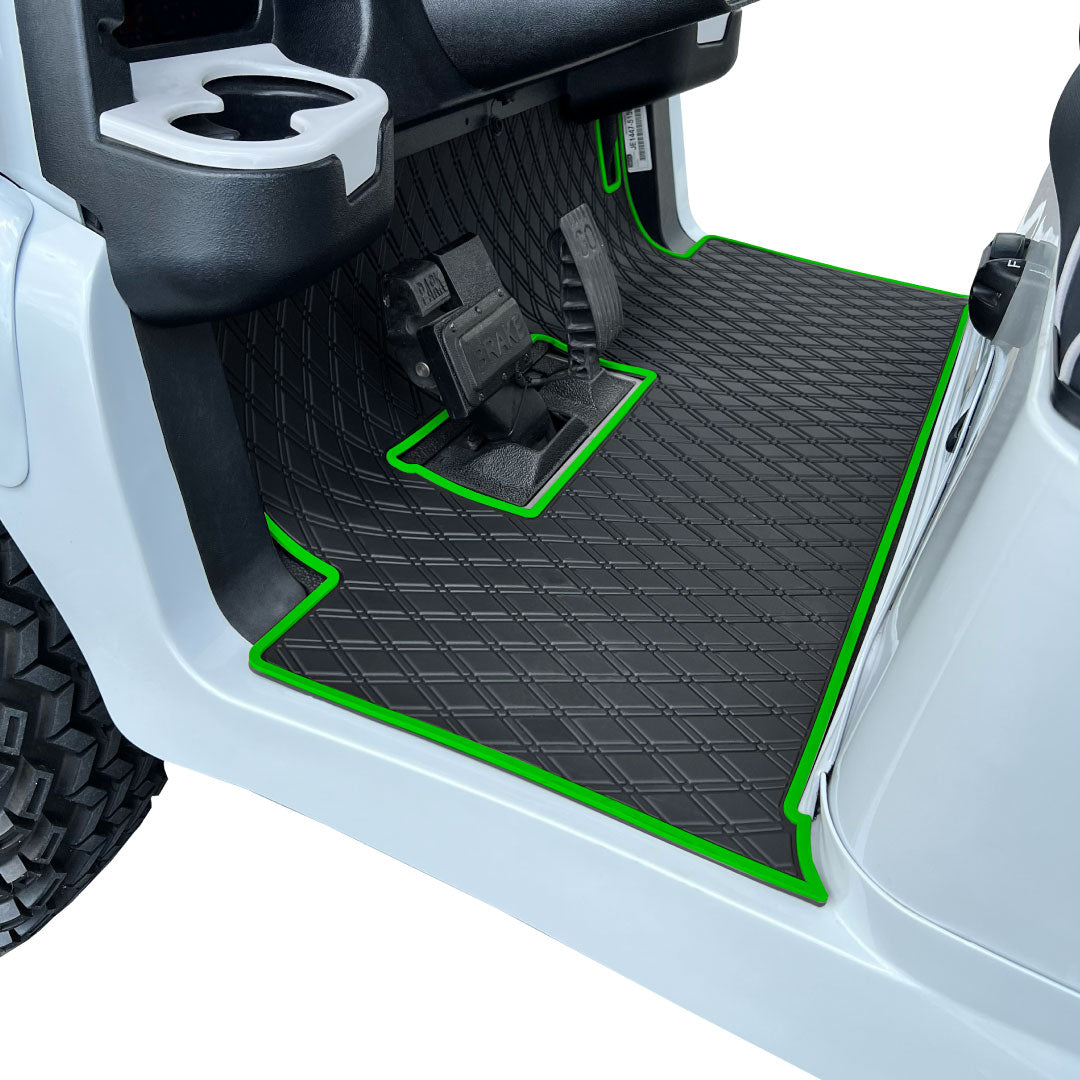 black and green golf cart floor mat- Club Car Floor Mat - Fits Precedent (2004-2023) / Onward & Tempo (2017-2024) / Villager & V4L (2019-2023) 