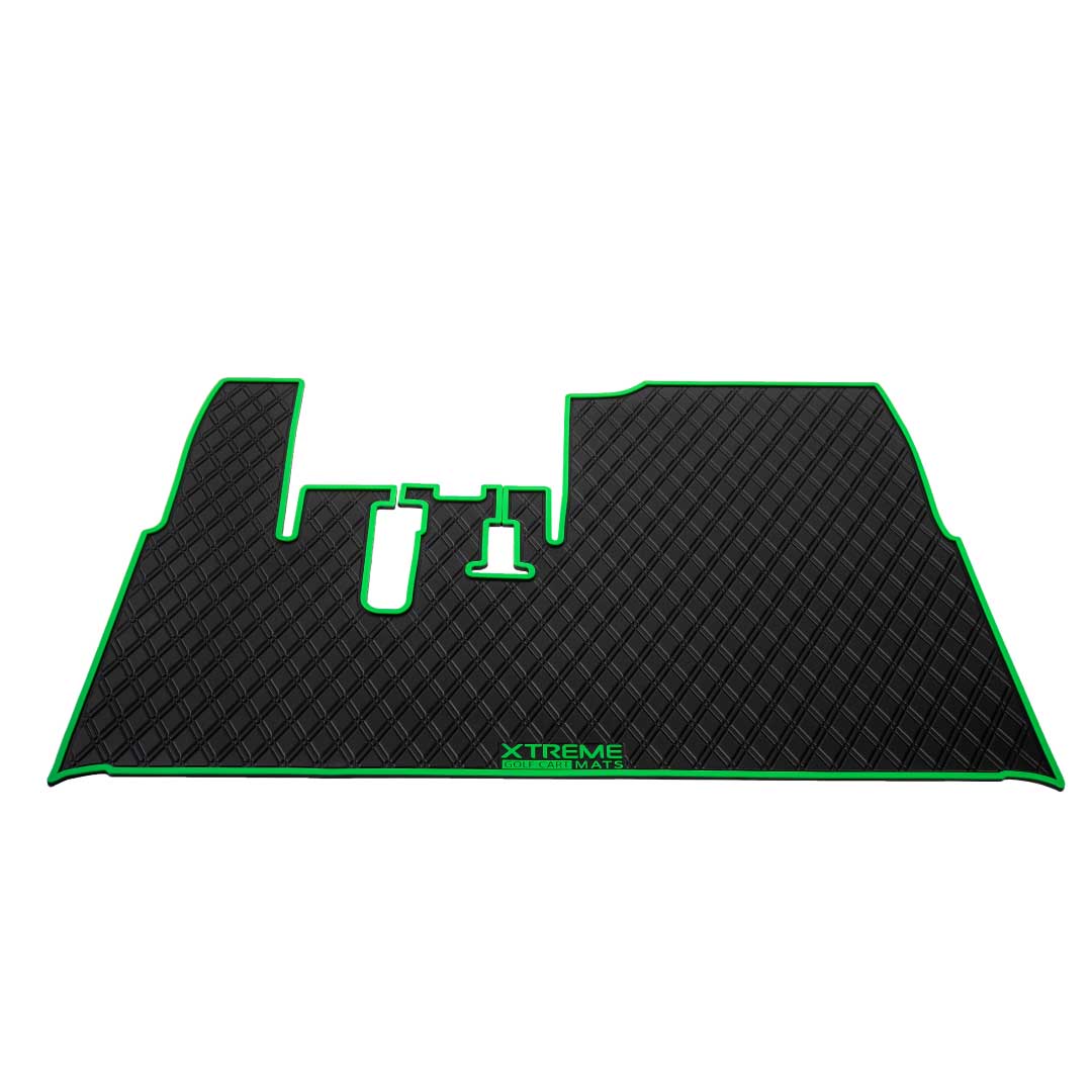 yamaha golf cart floor mat black diamond design with green trim coverage- Yamaha Drive Floor Mat - Fits Drive / G29 / Adventurer Models (2007-2016) 