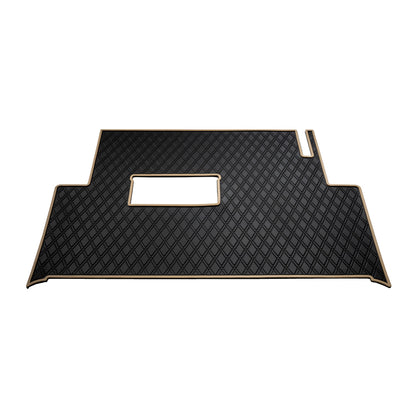 black and beige golf cart floor mat- Club Car Floor Mat - Fits Precedent (2004-2023) / Onward & Tempo (2017-2024) / Villager & V4L (2019-2023) 