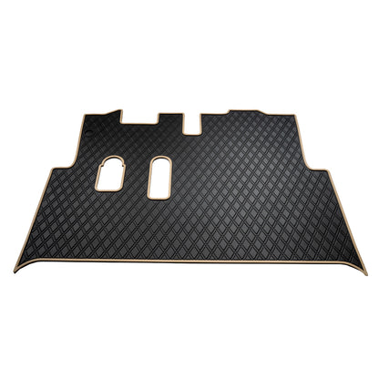 Beige Trim - E-Z-GO golf cart floor mat black diamond design with red trim full coverage 