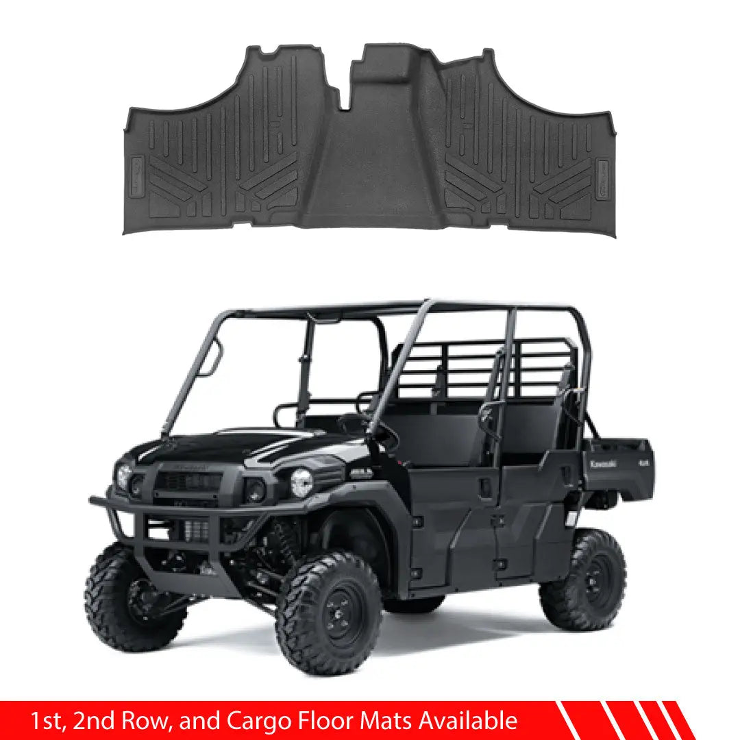 SMARTLINER Custom Fit Rugged Rubber Floor Liners For 2019-2024 Kawasaki Mule PRO (Only Fits 6 Passenger Models)