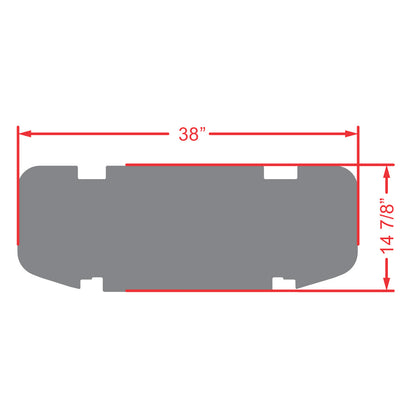 Measurements- PRO Series Rear Facing Foot Rest Mat - Fits DoubleTake Max 5 and Max 6 Rear Kits 