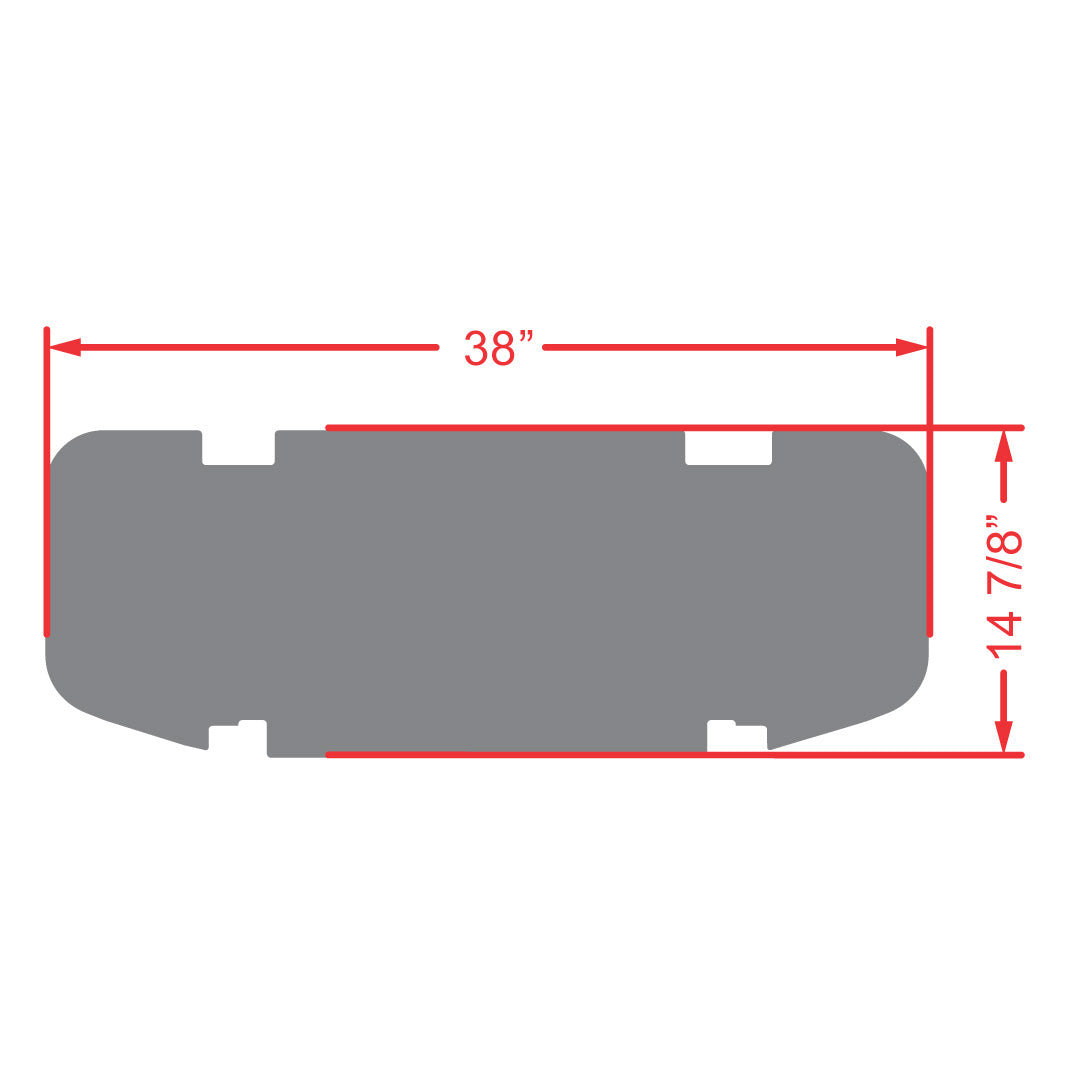 Measurements- PRO Series Rear Facing Foot Rest Mat - Fits DoubleTake Max 5 and Max 6 Rear Kits 