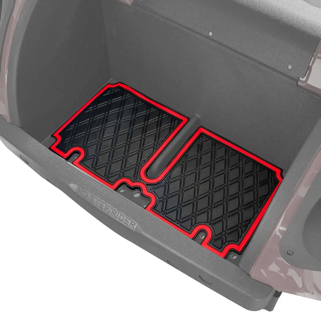 Red trim- E-Z-GO TXT Bag Well Mat - Fits E-Z-GO TXT (2013 - 2022), Liberty (2021+), Cushman*, S4* - PRO Series #trim-color_red-trim