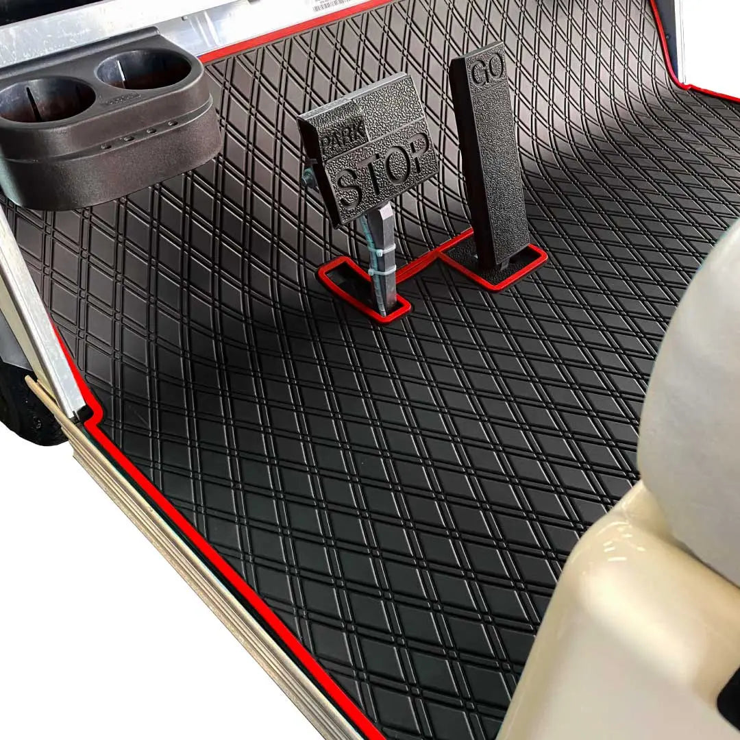 Xtreme Mats- club car ds red- Club Car DS Floor Mat - Fits DS (1982-2013) / Villager (1982-2018) #trim-color_red-trim