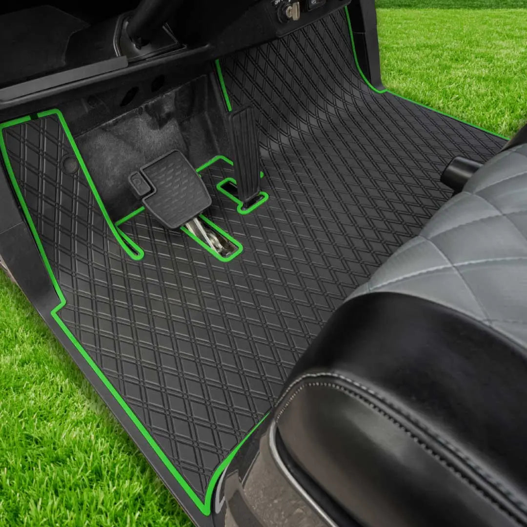 Green trim Yamaha Drive2 Floor Mat - Fits Drive2 QuieTech EFI (2017+) / UMAX Rally 