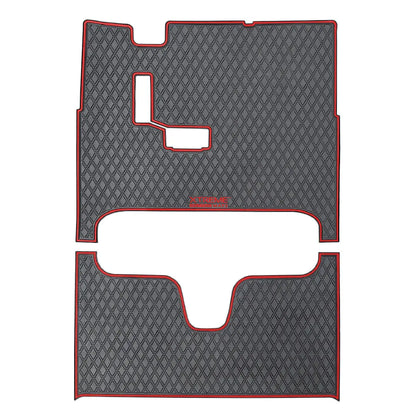 Red trim- E-Z-GO L6 Floor Mats SET - 1st & 2nd Row Mats - Fits E-Z-GO L6 2021+ Gen2 - PRO Series 