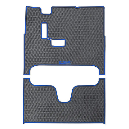 Blue trim- E-Z-GO L6 Floor Mats SET - 1st & 2nd Row Mats - Fits E-Z-GO L6 2021+ Gen2 - PRO Series 