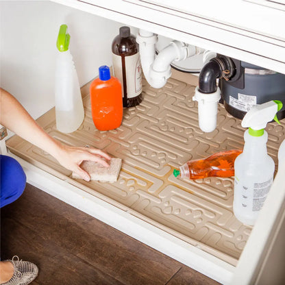 Under Sink Cabinet Mats & Liners for the Kitchen, Bath, and Laundry Cabinets