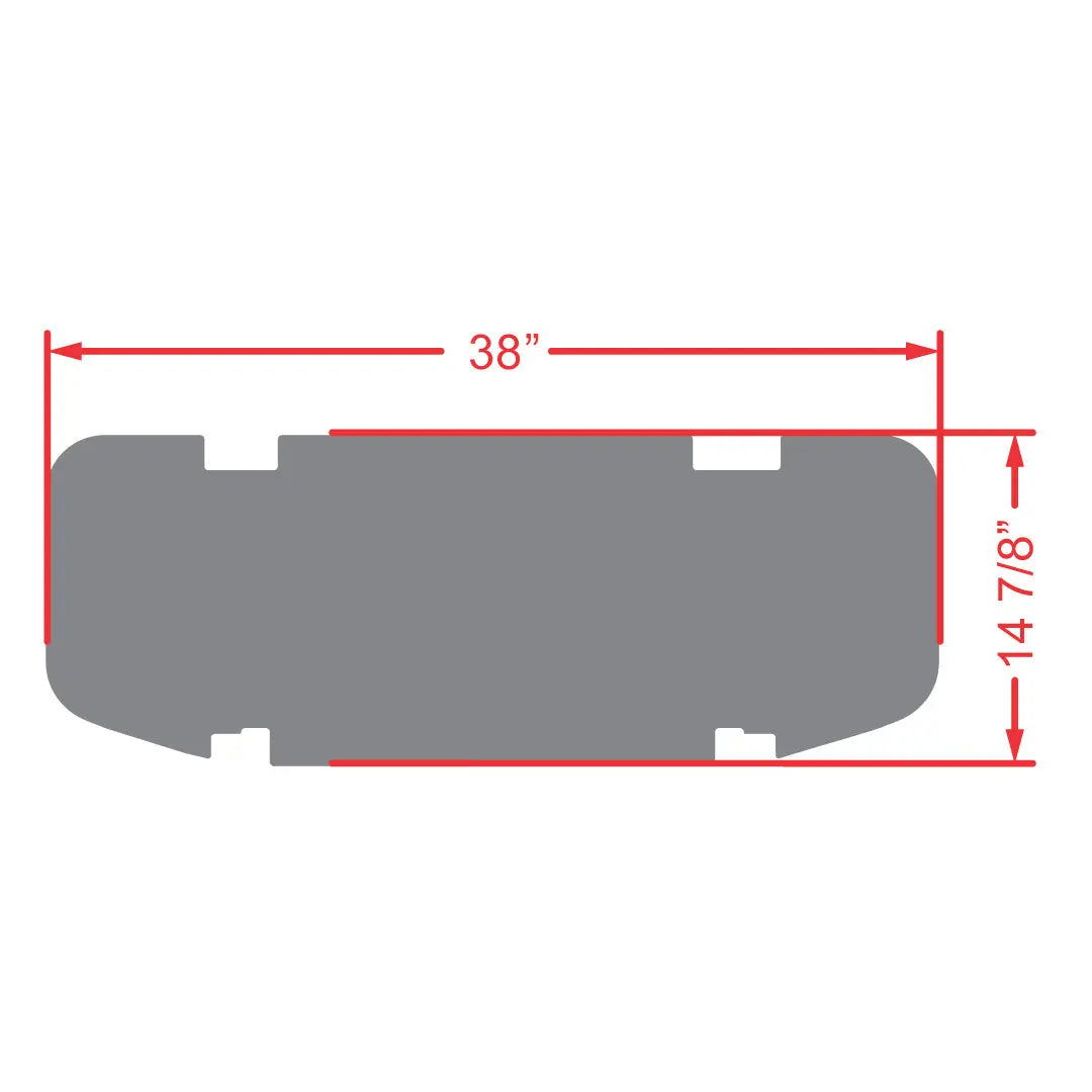 Measurements- PRO Series Rear Facing Foot Rest Mat - Fits DoubleTake Max 5 and Max 6 Rear Kits #trim-color_red-trim