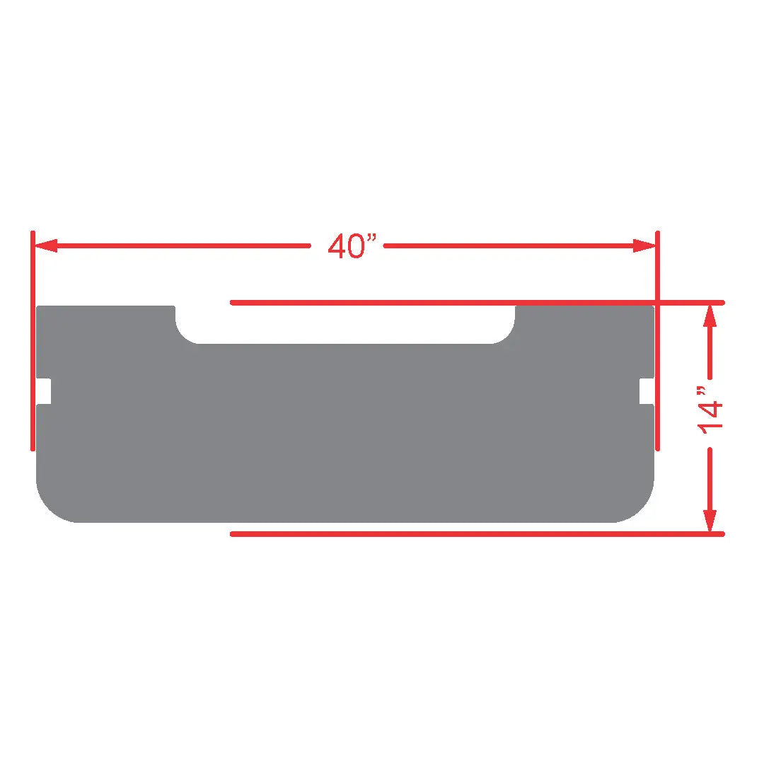 Measurements- Evolution PRO Series Rear Facing Foot Rest Mat - Fits Evolution Classic Plus / Classic Pro / Carrier / Forester