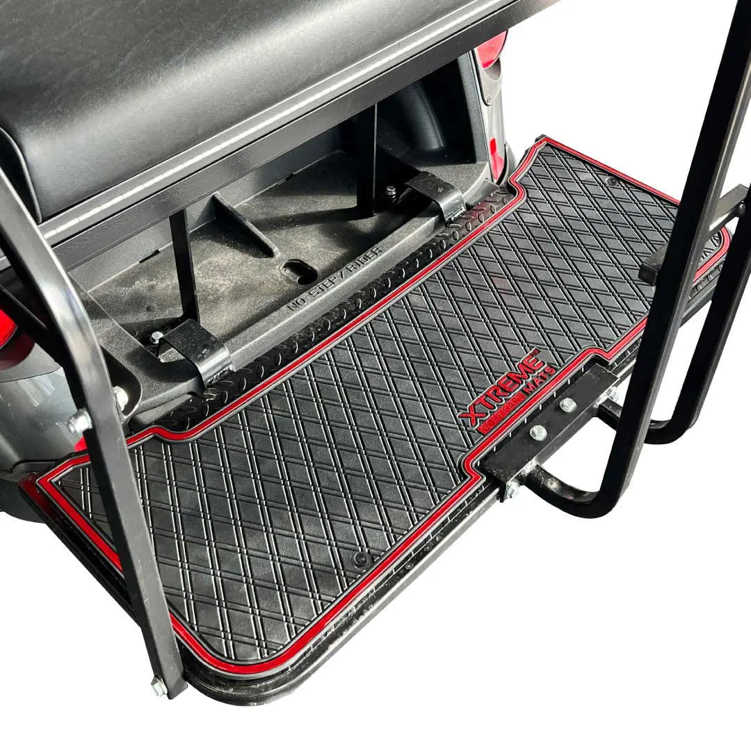 Red trim E-Z-GO RXV & TXT - Rear Facing Foot Rest Mat - Fits Select E-Z-GO RXV and TXT Rear Seat Kits - PRO Series #trim-color_red-trim