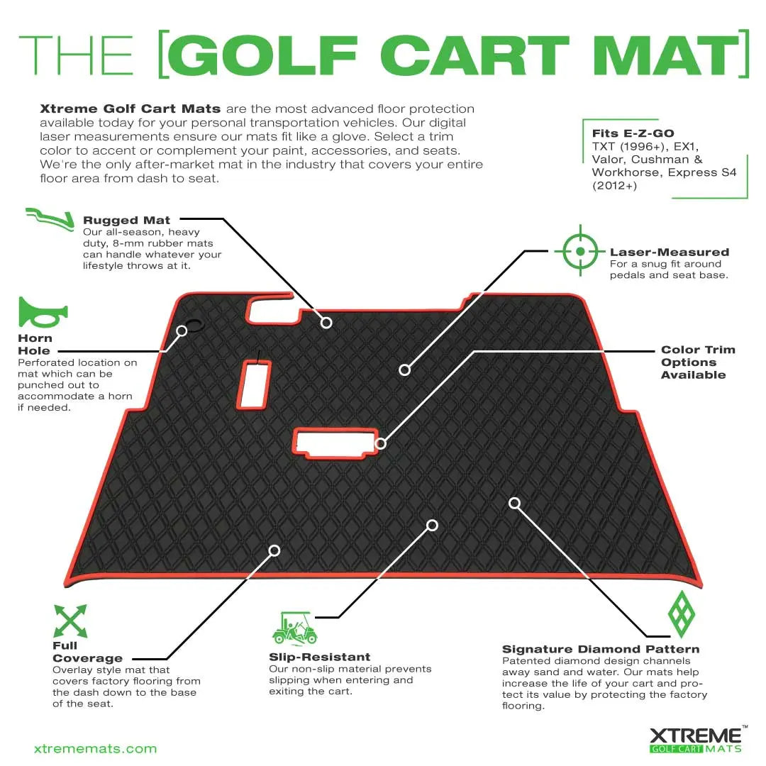 Full Coverage | E-Z-GO Golf Car Floor Mats | Xtreme Mats