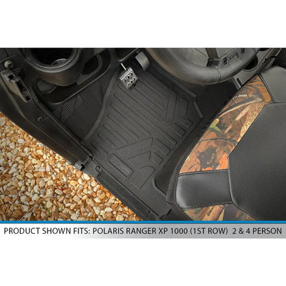 SMARTLINER Custom Fit Rugged Rubber Floor Liners For 2018-2023 Polaris Ranger Crew XP 1000 (6 Passenger Models)