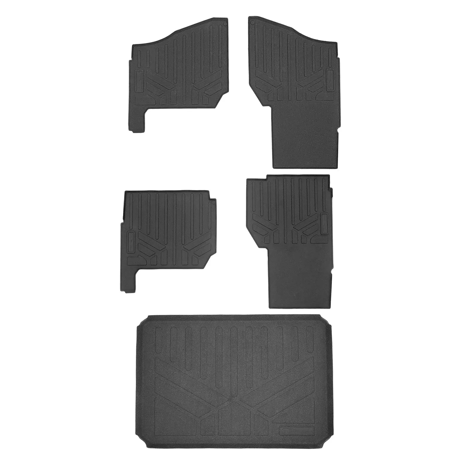 SMARTLINER Custom Fit Rugged Rubber Floor Liners For 2018-2023 Polaris Ranger Crew XP 1000 (6 Passenger Models)